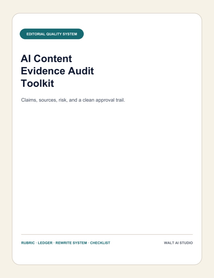 AI Content Evidence Audit Toolkit cover